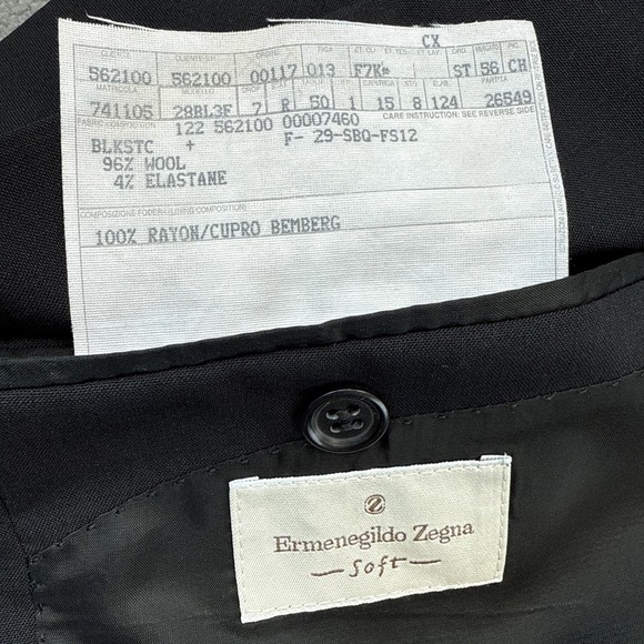 Ermenegildo Zegna Soft Sport Coat Mens EU 56 Short (US 46S) Black Neiman Marcus - Picture 13 of 16